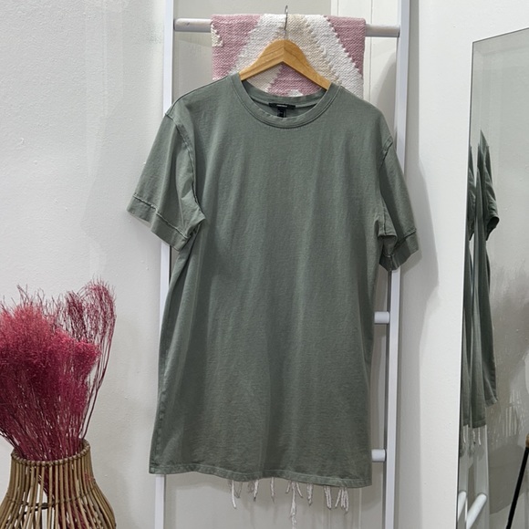 Forever 21 Dresses & Skirts - Forever 21 M Olive Green Short Sleeve Mini Shirt Dress Fall Transition